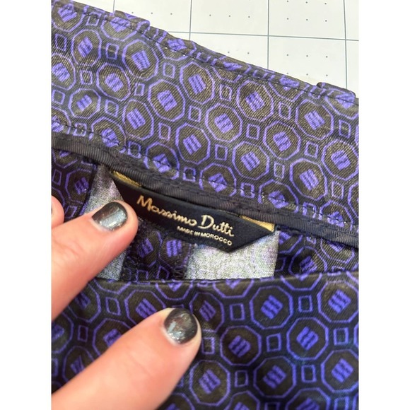 Massimo Dutti purple and black geometric print pants, size 8 - Picture 3 of 9